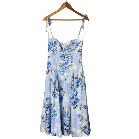 Willow Raissa Fit & Flare Floral Bustier Midi Dress Size Large - Picture 5 of 12